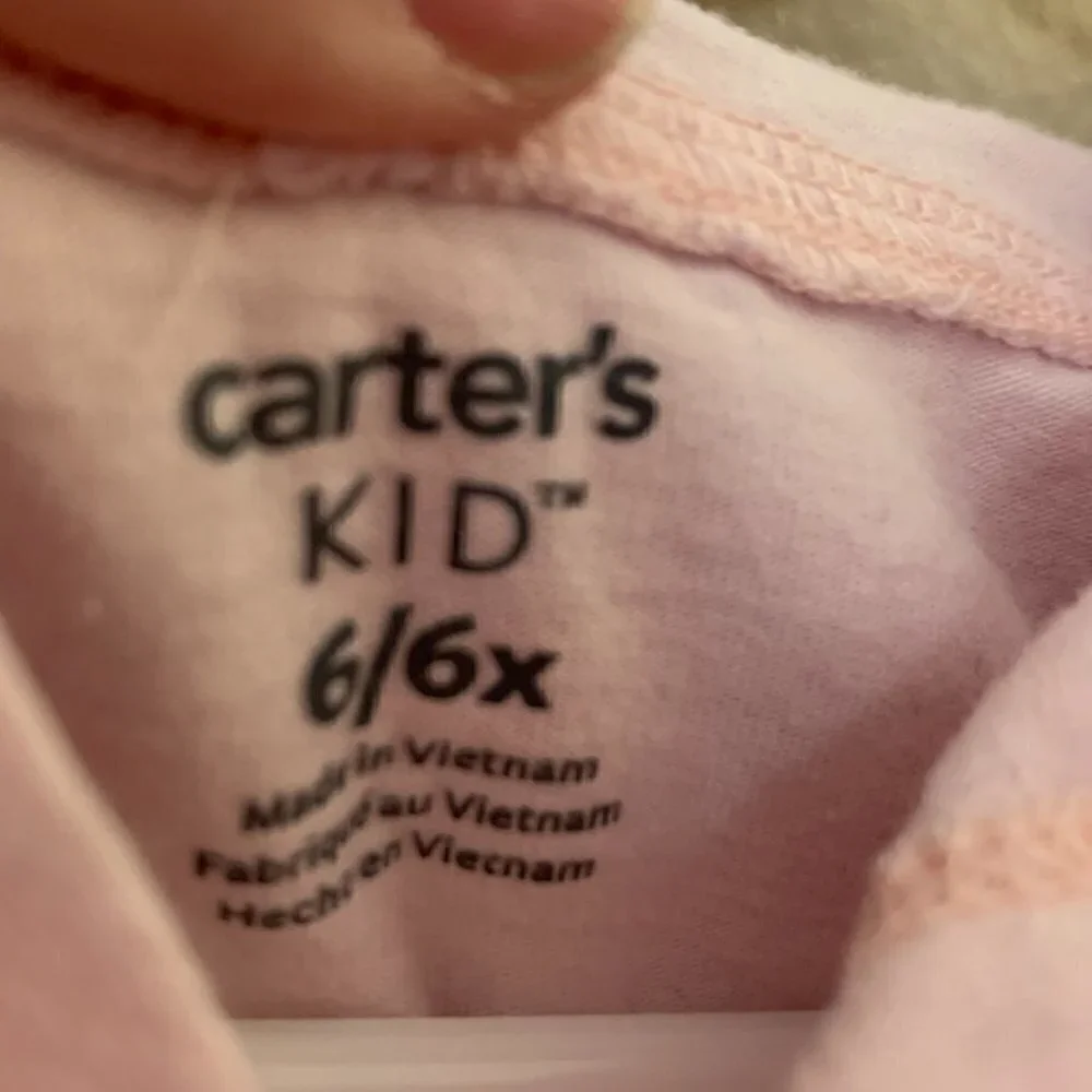 Carter's Kid Light Pink Floral Deer Hooded Long Sleeve Top 6/6X.